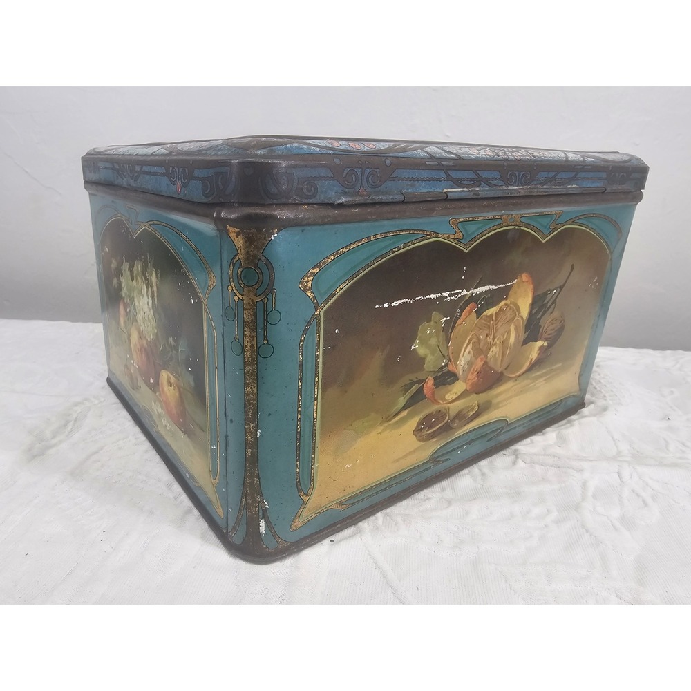Rare Antique Veka  Chocolade‎ und Cacao Store  Cocoa Tin 1900s floral - Picture 6 of 12